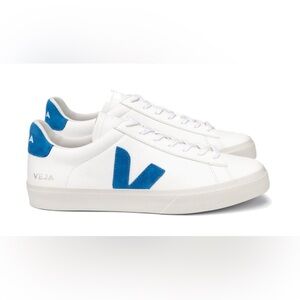 Veja Campo ChromeFree White and Swedish Blue Women’s Leather Sneakers Size 9